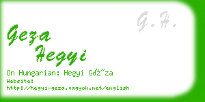 geza hegyi business card